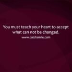 You must teach your heart to accept what can not be changed.