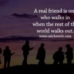 A real friend is one who walks in when the rest of the world walks out Catch Smile