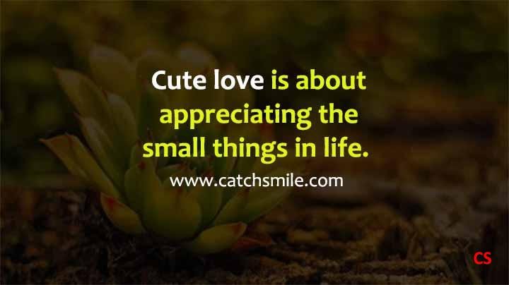 Cute love is about appreciating the small things in life. 