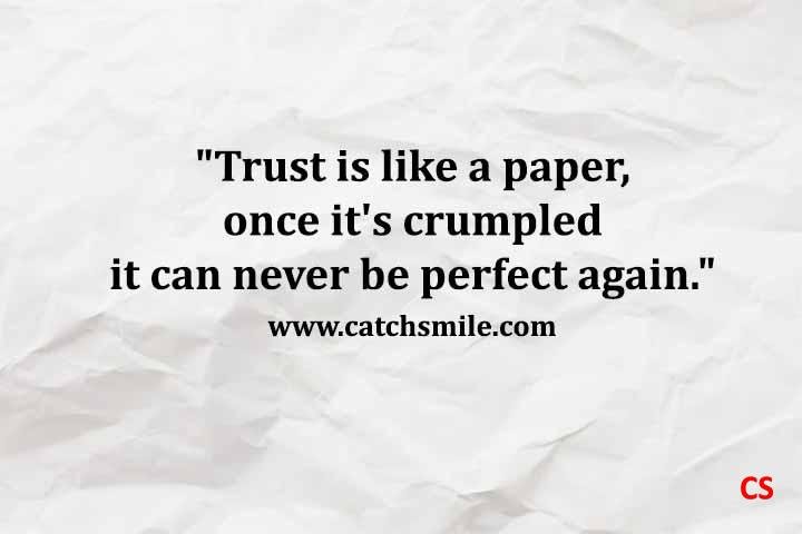 Trust is like a paper