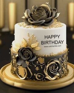 Happy Birthday - Wishes to you with Golden Cake