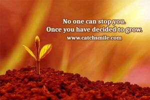 No one can stop you. Once you have decided to grow.