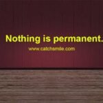 The quote "Nothing is permanent" implies that all things in life are temporary and subject to change. It suggests that everything we experience in life, be it good or bad, is fleeting and that nothing lasts forever. This quote encourages us to embrace impermanence and to let go of attachment to people, things, and circumstances. It reminds us that change is an inherent part of life and that everything we experience is a passing moment in time. The quote can also serve as a reminder to appreciate and cherish the present moment. It prompts us to enjoy the good times, knowing that they will not last forever, and to persevere through difficult times, knowing that they too shall pass. In a broader sense, the quote can be interpreted as a call to accept and adapt to change. It encourages us to be flexible, resilient, and open-minded in the face of changing circumstances. Overall, this quote highlights the transience of life and the need to cultivate a mindset of impermanence. It reminds us that everything is subject to change and that our ability to adapt and embrace change is crucial for our growth and well-being.