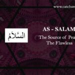 As-Salam is one of the names or attributes of Allah (God) in Islam. It is an Arabic term that can be translated as "The Source of Peace" or "The Flawless." This name highlights the aspect of Allah's nature that relates to peace, tranquility, and the absence of any imperfections. When Muslims refer to Allah as As-Salam, they acknowledge that He is the ultimate source of peace and harmony. It signifies that Allah is free from any deficiency or flaw, both in His essence and in His actions. He is perfect in every way, and His attributes are characterized by peace and serenity. The concept of peace in Islam is multi-faceted. It encompasses inner peace within oneself, peace in interpersonal relationships, and peace in society as a whole. As-Salam embodies all these aspects, indicating that Allah is the ultimate provider of peace on all levels. From an individual perspective, Muslims seek peace and tranquility by establishing a strong connection with Allah through prayer, worship, and remembrance. They believe that true peace and contentment can be found in surrendering to the will of Allah and following His guidance. Furthermore, As-Salam encourages Muslims to strive for peace and justice in their interactions with others. Islam promotes values such as forgiveness, kindness, compassion, and reconciliation. Muslims are encouraged to resolve conflicts peacefully and promote harmony within their families, communities, and the broader society. As-Salam also reminds Muslims that true peace and salvation can be attained in the hereafter. It serves as a reminder that ultimate perfection and eternal peace can be found by striving to please Allah and living a righteous life according to His teachings. In summary, As-Salam is an attribute of Allah that highlights His nature as the source of peace and flawlessness. It encompasses inner peace, interpersonal peace, and societal peace. Muslims strive to connect with As-Salam to attain tranquility, seek peaceful relationships, and work towards peace and justice in the world.