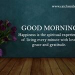 Good Morning - Happiness is the spiritual experience of living every minute with love, grace and gratitude.