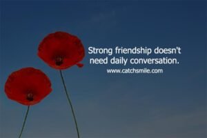 Strong friendship doesn't need daily conversation.
