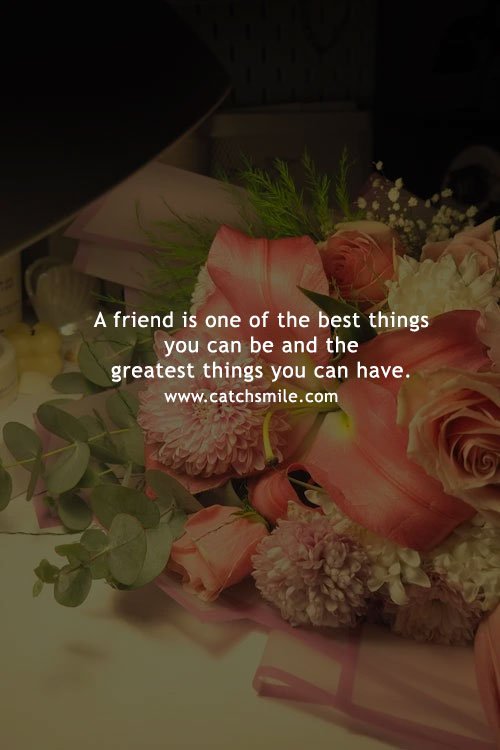 A friend is one of the best things you can be and the greatest things you can have