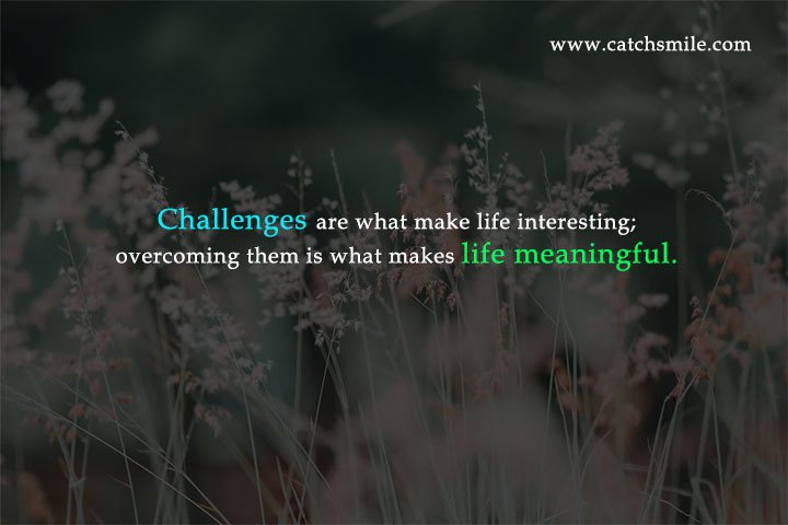 Challenges are what make life interesting; overcoming them is what makes life meaningful.