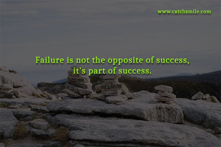 Failure is not the opposite of success, it's part of success.