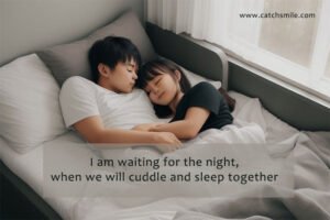 I am waiting for the night, when we will cuddle and sleep together