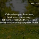 If they show you disrespect, don't waste your energy. let them reveal who they are, and move forward with your peace intact.