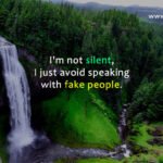 I'm not silent, I just avoid speaking with fake people.