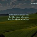 Life insurance is not for the ones who die, but for those who live.