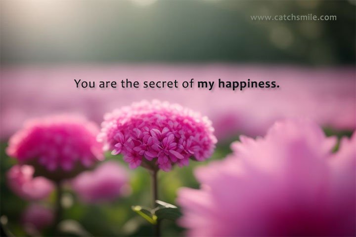 You are the secret of my happiness