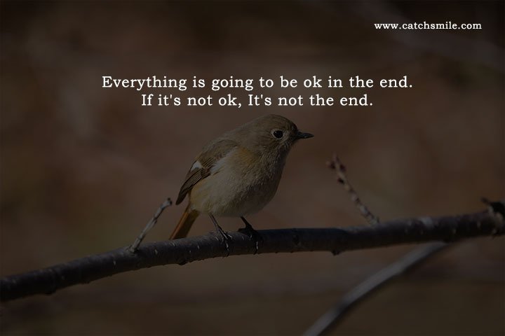 Everything is going to be ok in the end. If it's not ok, It's not the end.