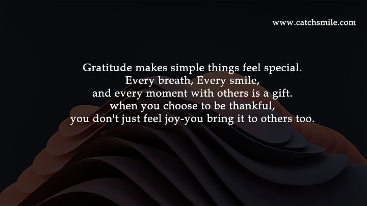 Gratitude makes simple things feel special.