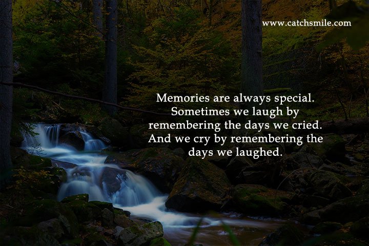 Memories are always special. Sometimes we laugh by remembering the days we cried. And we cry by remembering the days we laughed.