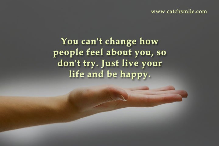 You can't change how people feel about you, so don't try. Just live your life and be happy.