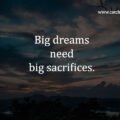 Big dreams need big sacrifices. 15 Big dreams need big sacrifices.
