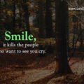 Smile, it kills the people who want to see you cry.