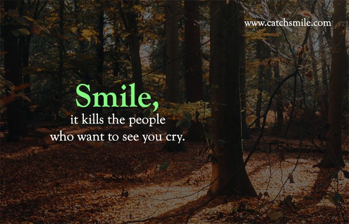 Smile, it kills the people who want to see you cry.