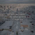 Don't feel lonely, the entire universe is inside you.