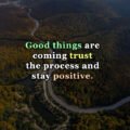 Good things are coming trust the process and stay positive. 15 Good things are coming trust the process and stay positive.
