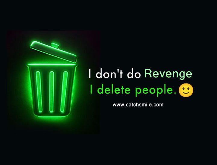 I don't do revenge, I delete people.