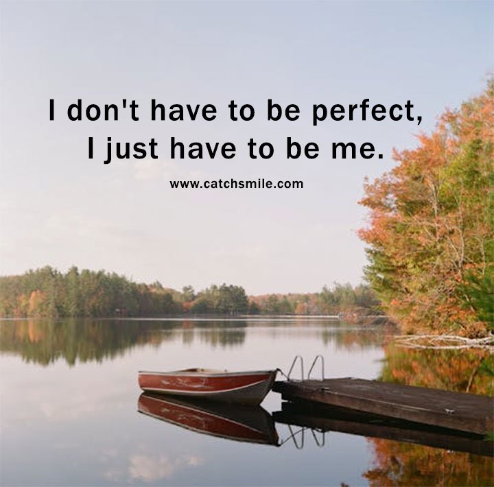 I don't have to be perfect, I just have to be me. 12 I don't have to be perfect, I just have to be me.