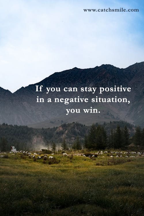 If you can stay positive in a negative situation, you win. 15 If you can stay positive in a negative situation, you win.