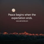 Peace begins when the expectation ends.