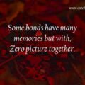 Some bonds have many memories but with, Zero picture together.