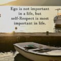 Ego is not important in a life but self-Respect is most important in life.