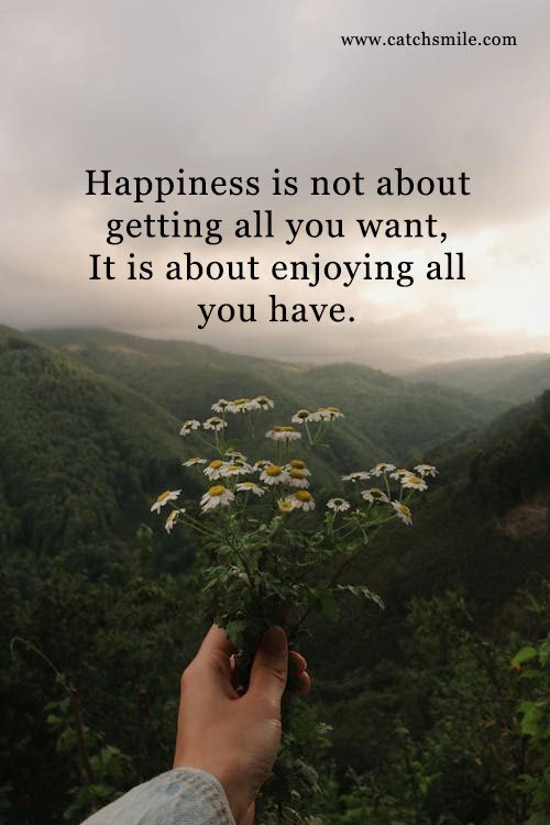 Happiness is not about getting all you want, It is about enjoying all you have. 4 Happiness is not about getting all you want, It is about enjoying all you have.