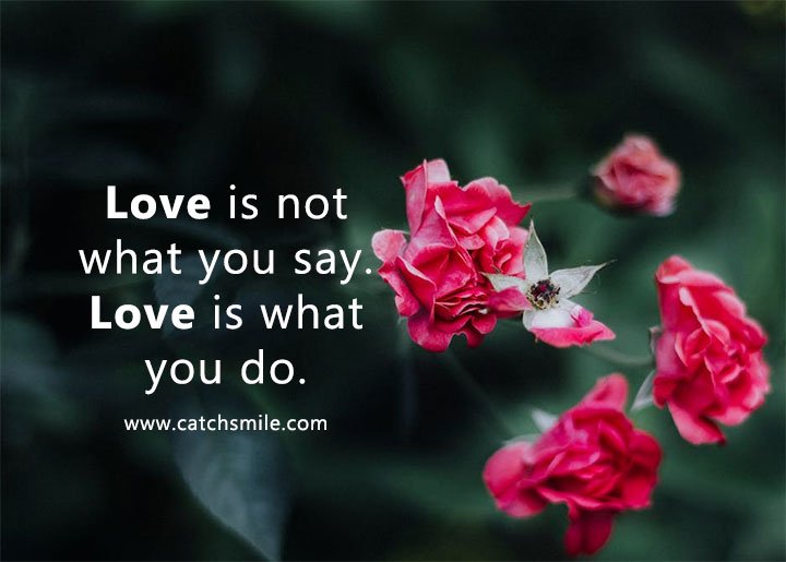 Love is not what you say. Love is what you do. 8 Love is not what you say. Love is what you do.