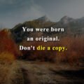 You were born an original. Don't die a copy.